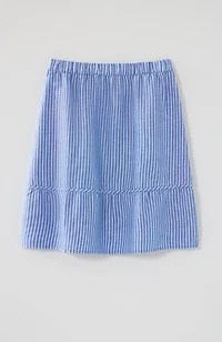 linen & rayon yarn-dyed skirt