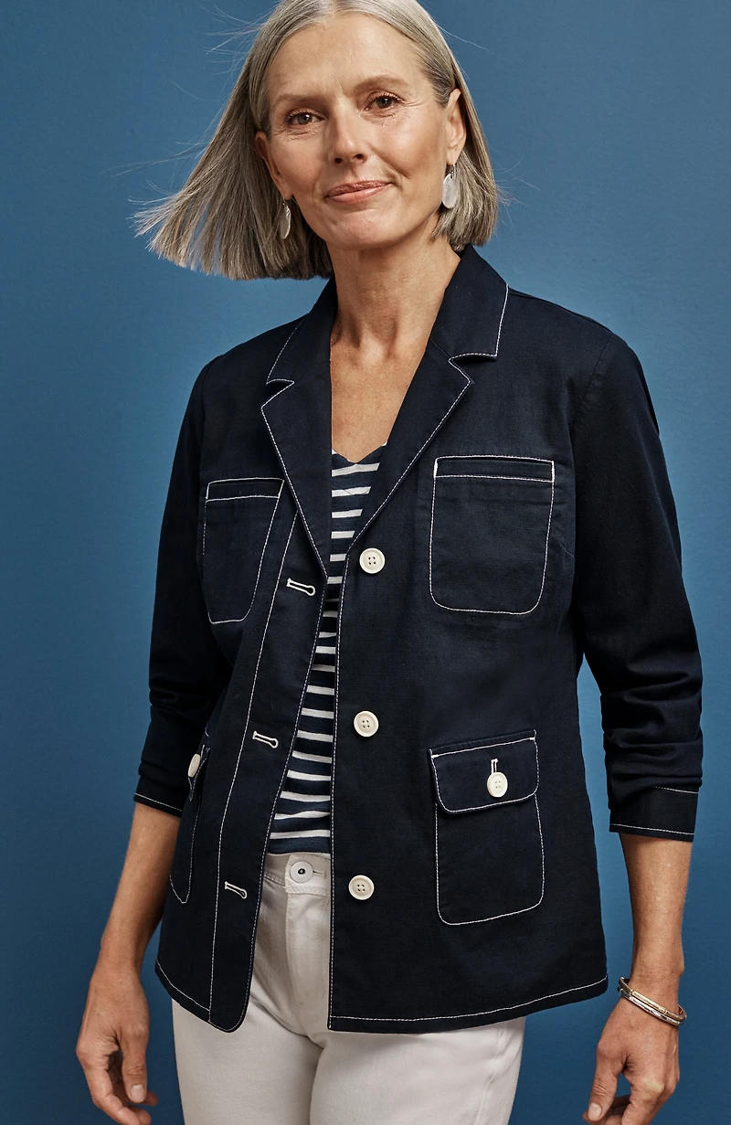 contrast-stitched jacket