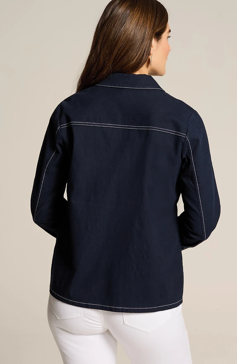 contrast-stitched jacket