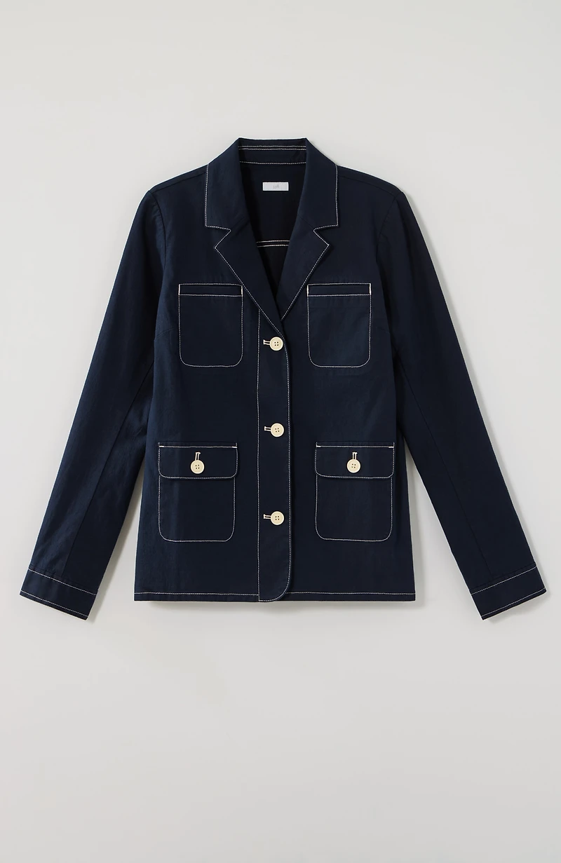 contrast-stitched jacket