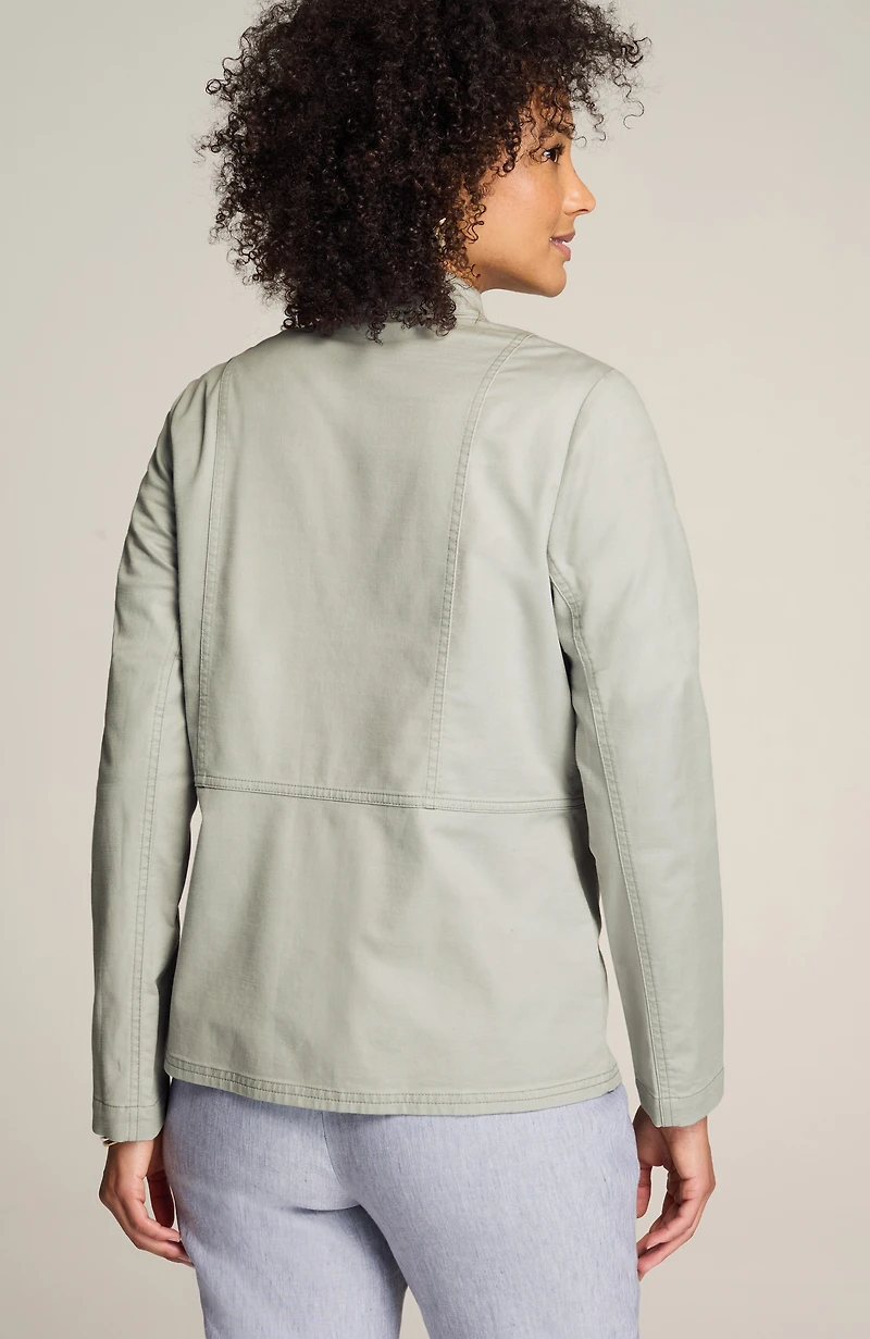 slub chino military jacket
