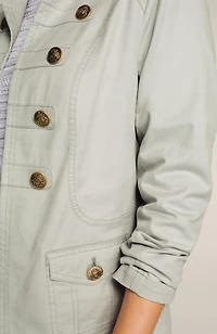 slub chino military jacket
