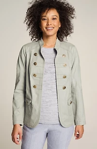 slub chino military jacket