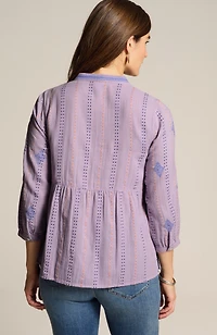 cotton-gauze embroidered popover