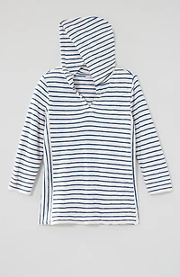 mixed-stripes cotton hoodie