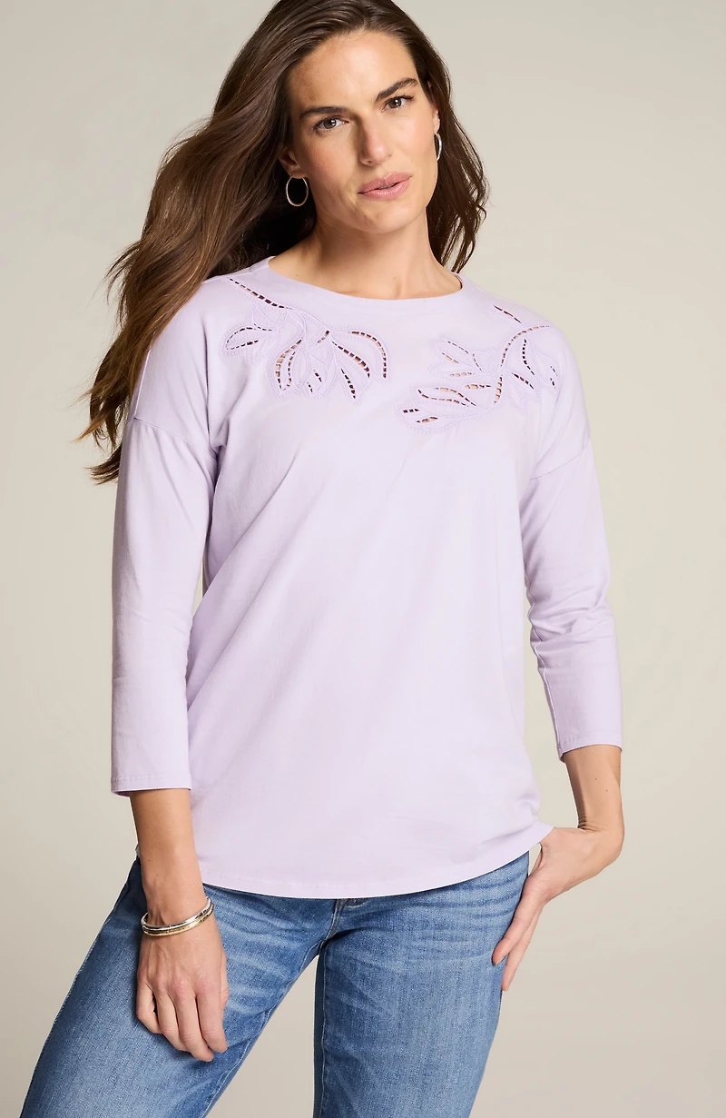 embroidered cutwork top