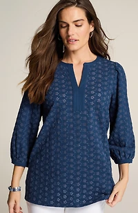 eyelet knit tunic