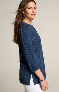 eyelet knit tunic
