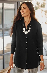 cotton-gauze a-line tunic