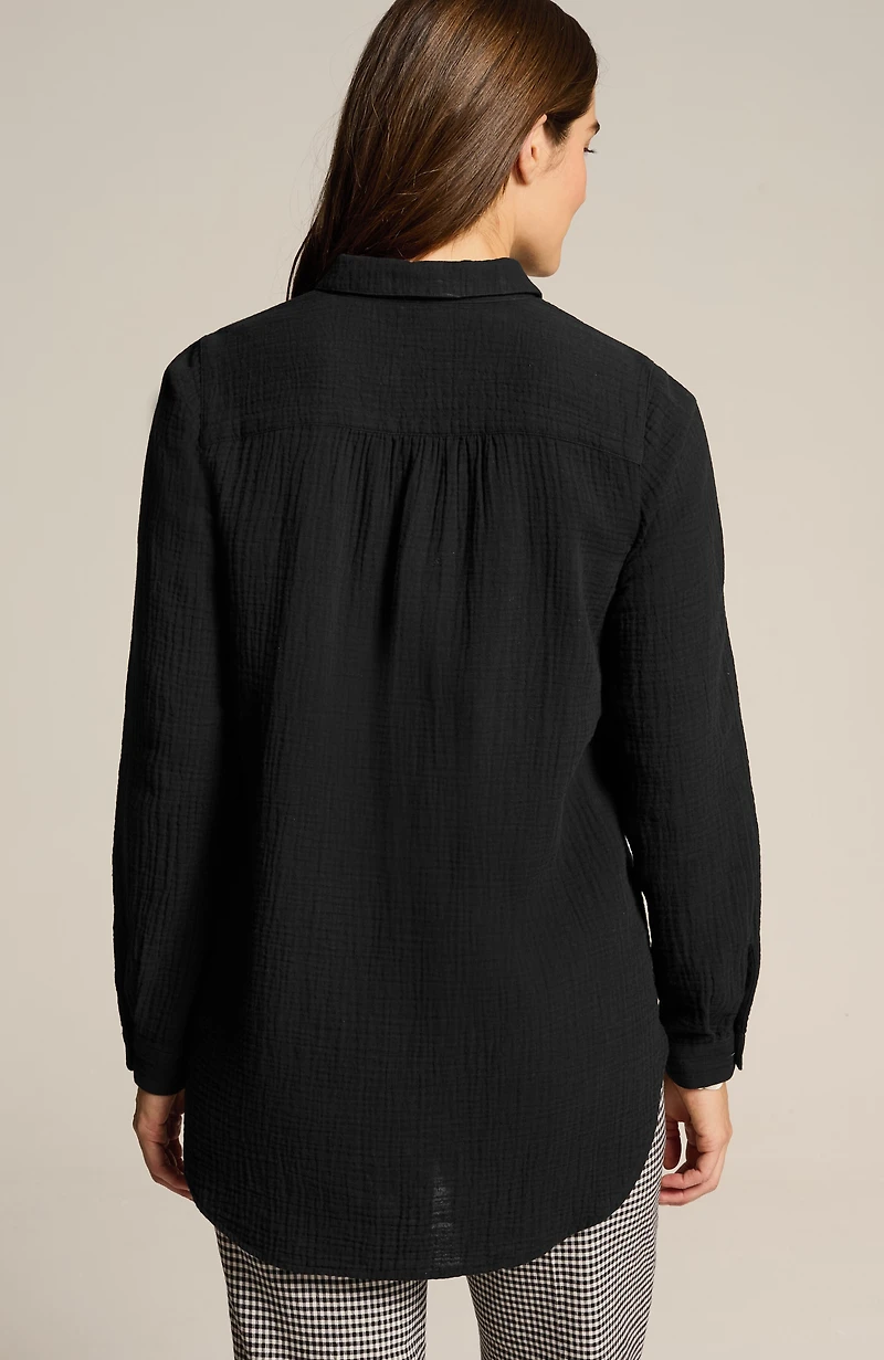 cotton-gauze a-line tunic