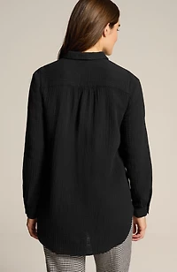 cotton-gauze a-line tunic