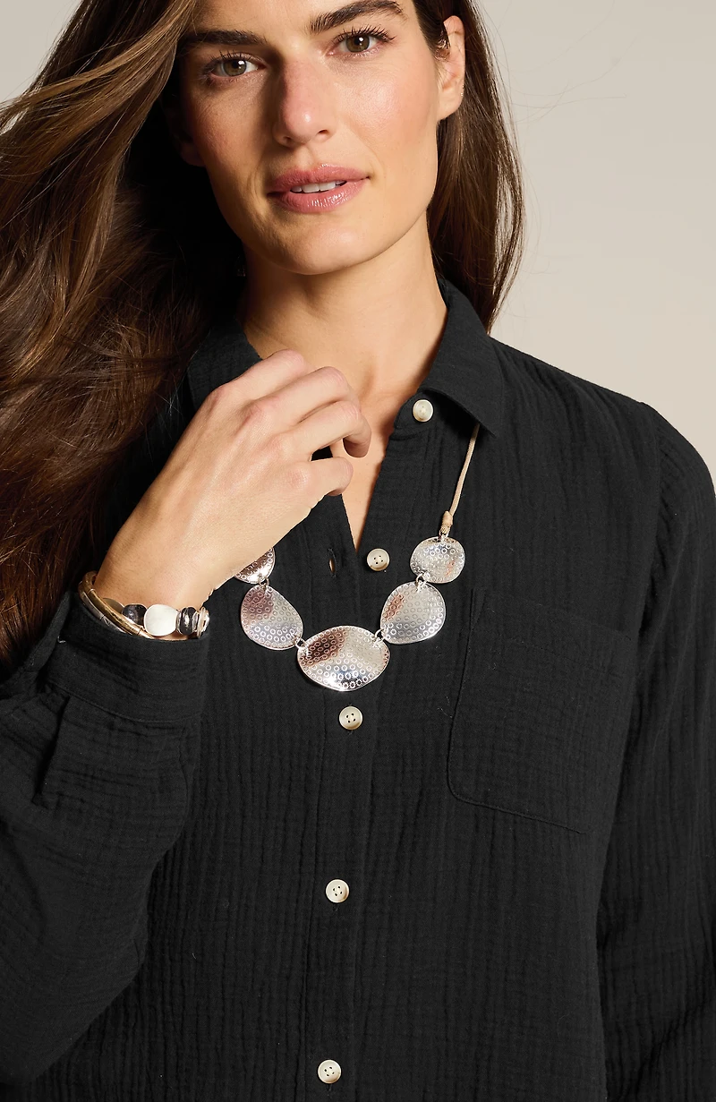 cotton-gauze a-line tunic
