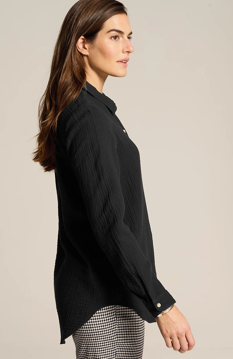 cotton-gauze a-line tunic