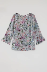 hummingbird-printed satin top