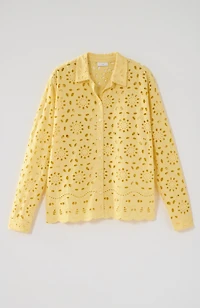 eyelet scalloped-hem shirt