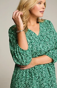 textured v-neck a-line dress