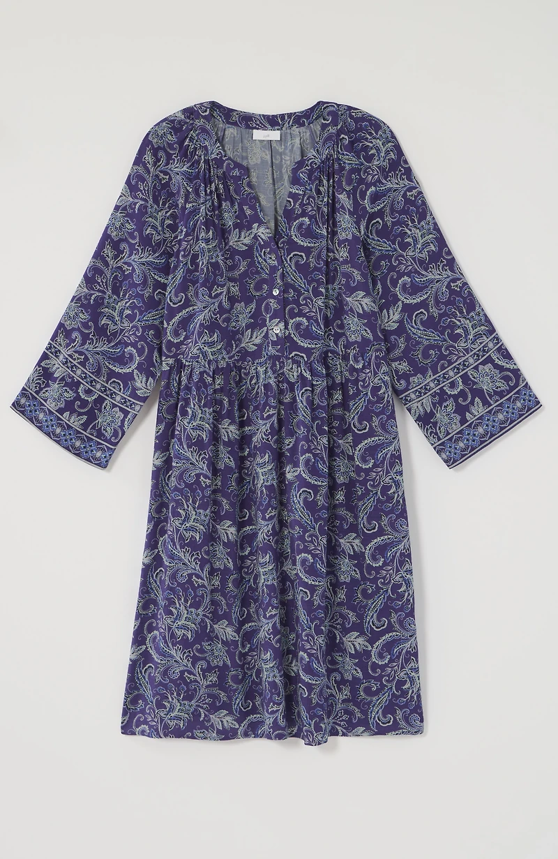 split-neck a-line dress