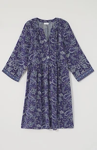 split-neck a-line dress