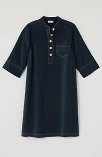 contrasting-stitch shirtdress