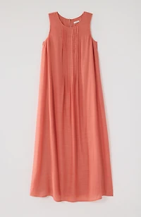 pintucked a-line maxi dress