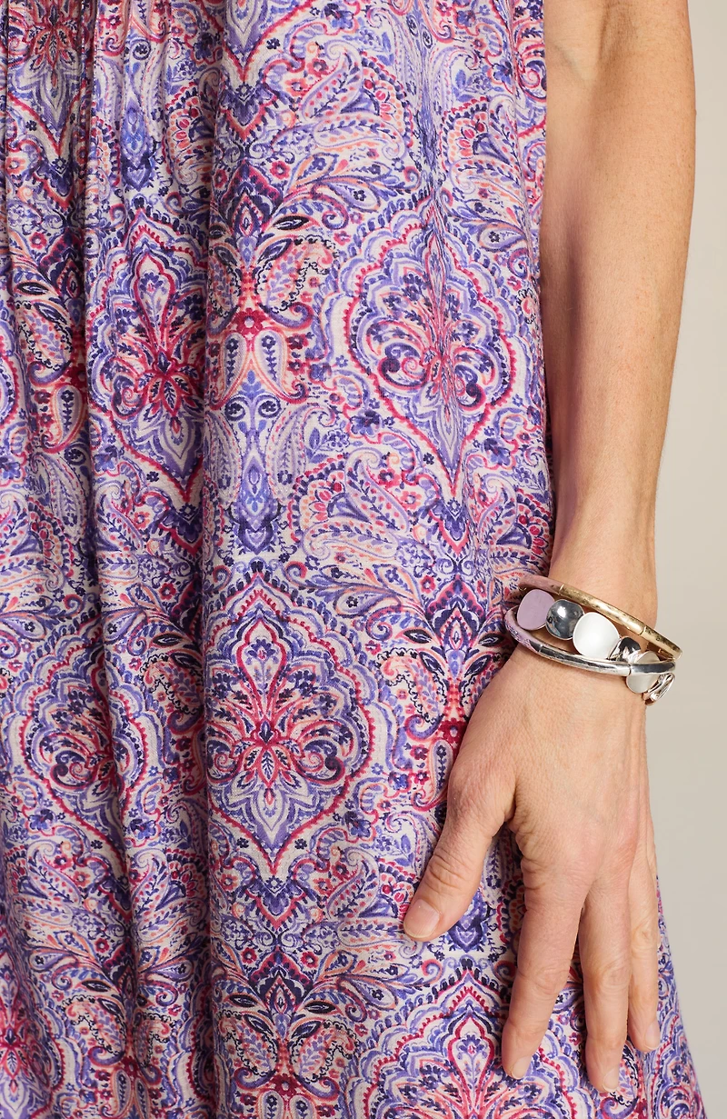 pintucked a-line maxi dress