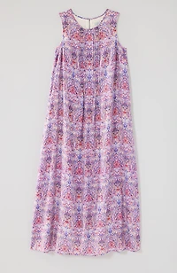 pintucked a-line maxi dress