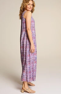 pintucked a-line maxi dress