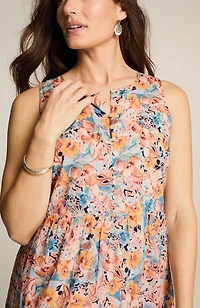 cotton voile tiered maxi dress
