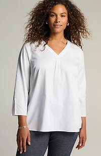 non-iron v-neck popover