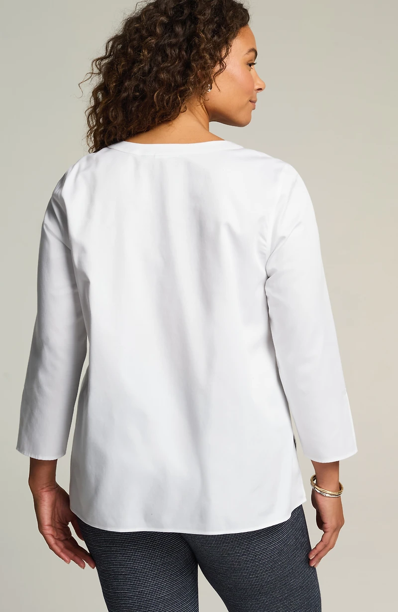 non-iron v-neck popover