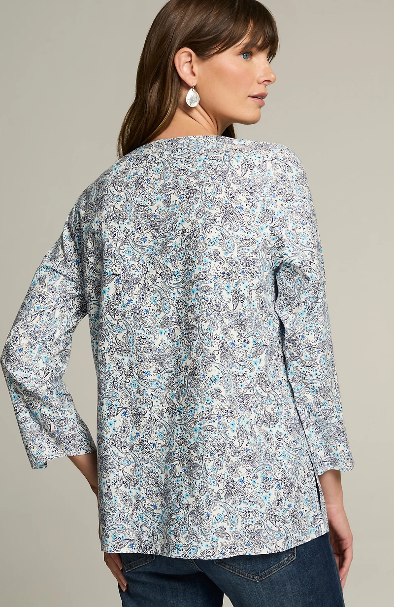 non-iron v-neck popover