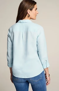 non-iron linen popover shirt