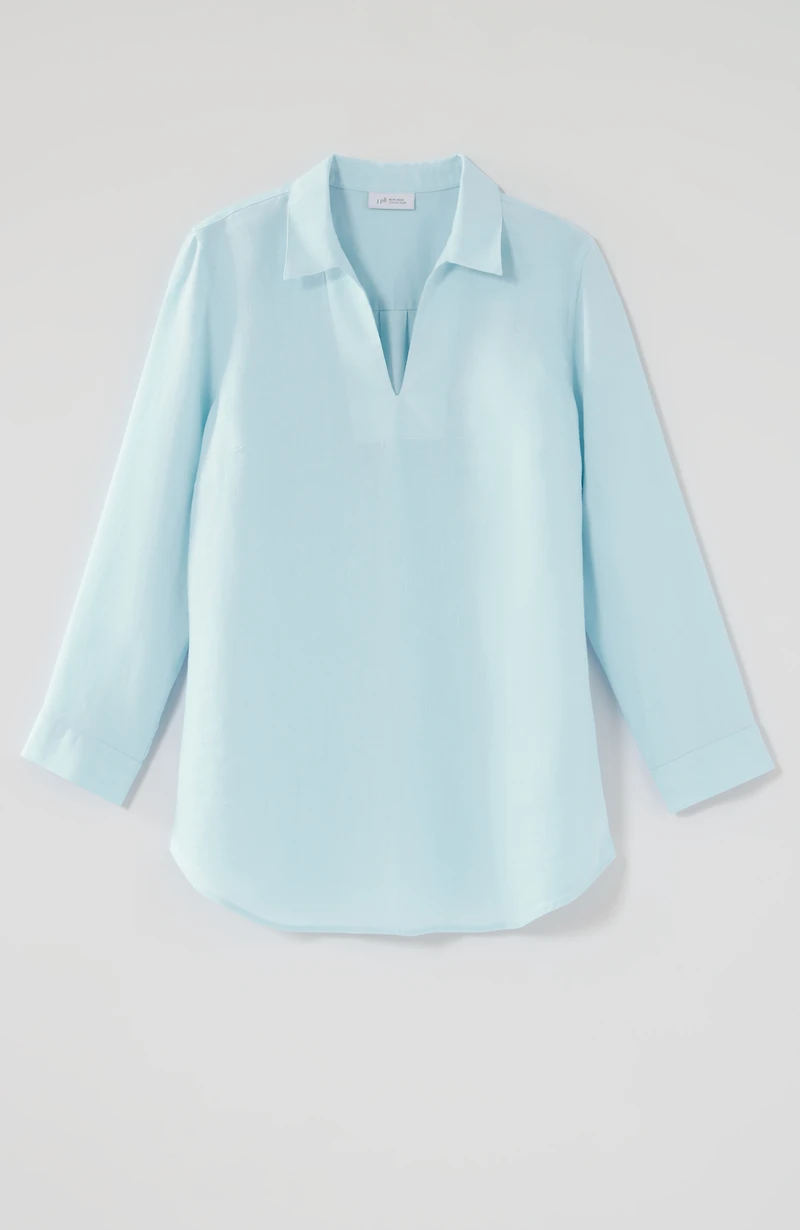 non-iron linen popover shirt