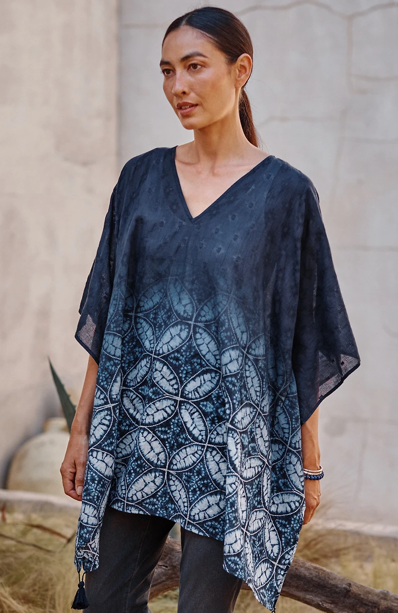 ombré v-neck poncho
