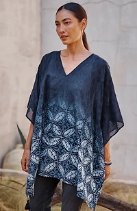 ombré v-neck poncho