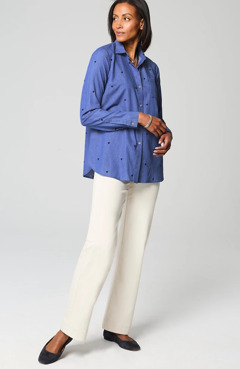 more love embroidered heart shirt