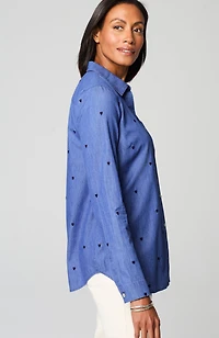 more love embroidered heart shirt