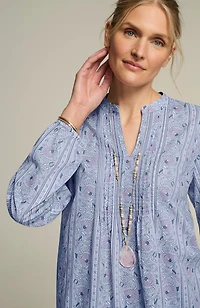 pure jill organically grown cotton printed top