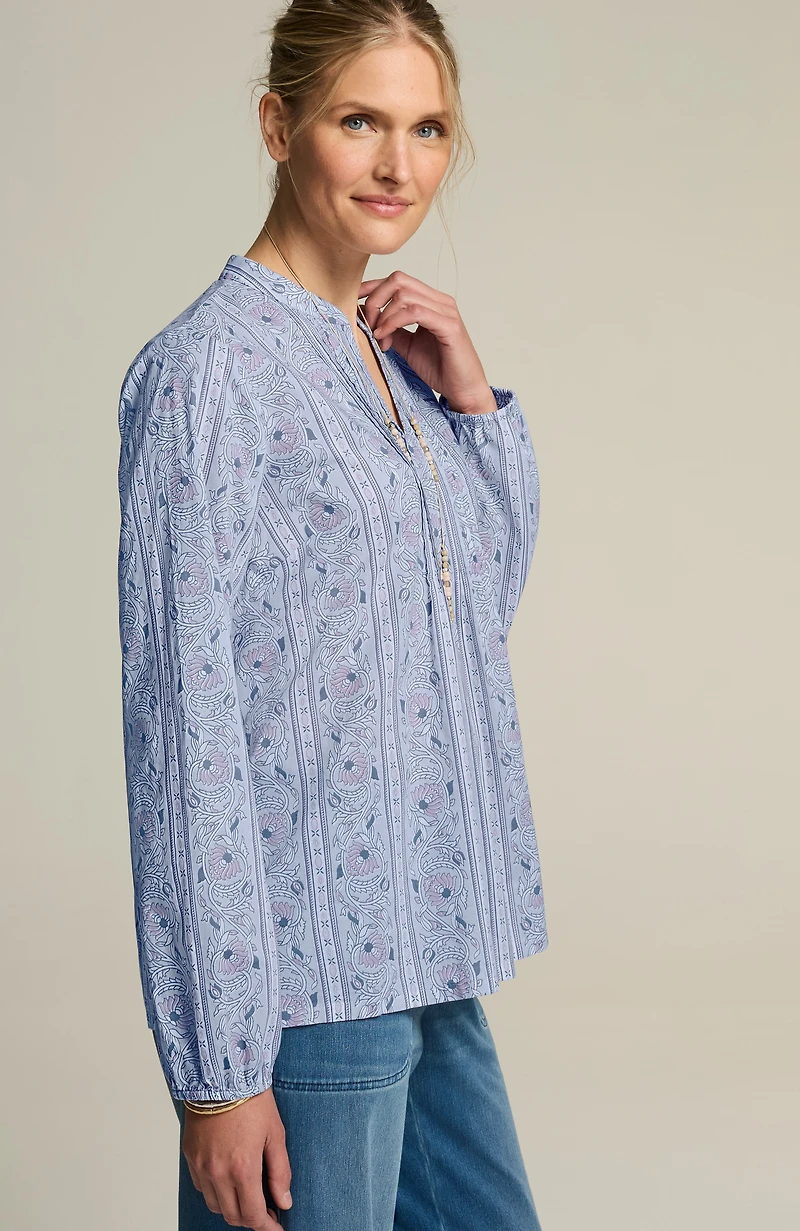 pure jill organically grown cotton printed top