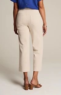 wearever smooth-fit cropped wide-leg knit jeans