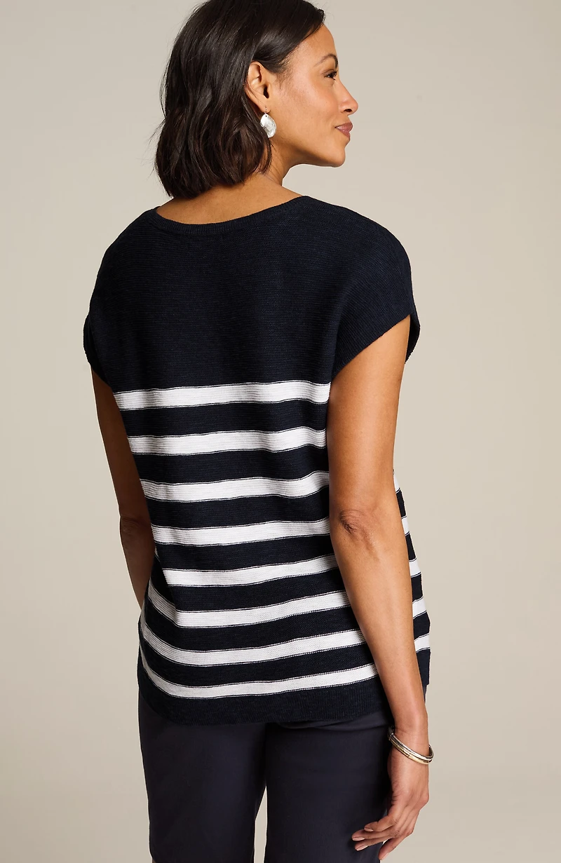 wearever textured cap-sleeve sweater