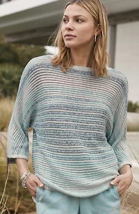 pure jill multicolored textured sweater