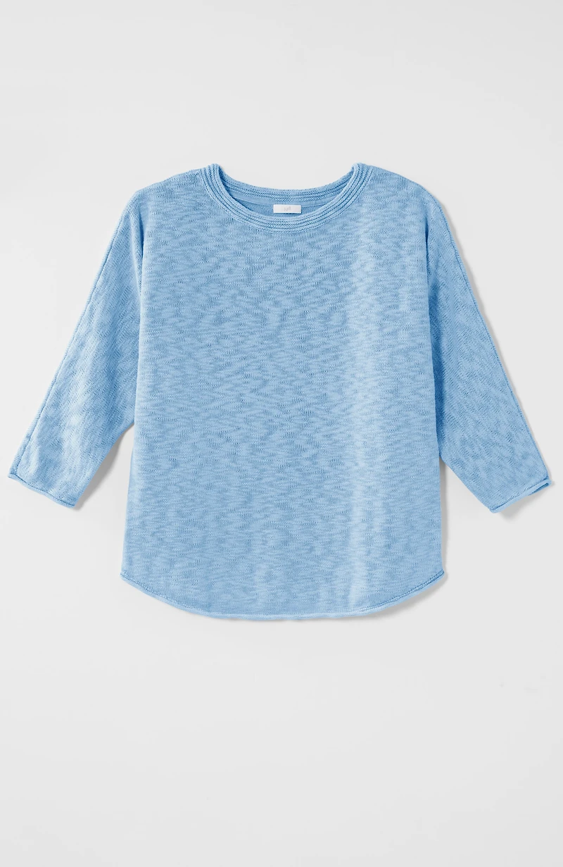 cotton-slub dolman-sleeve sweater