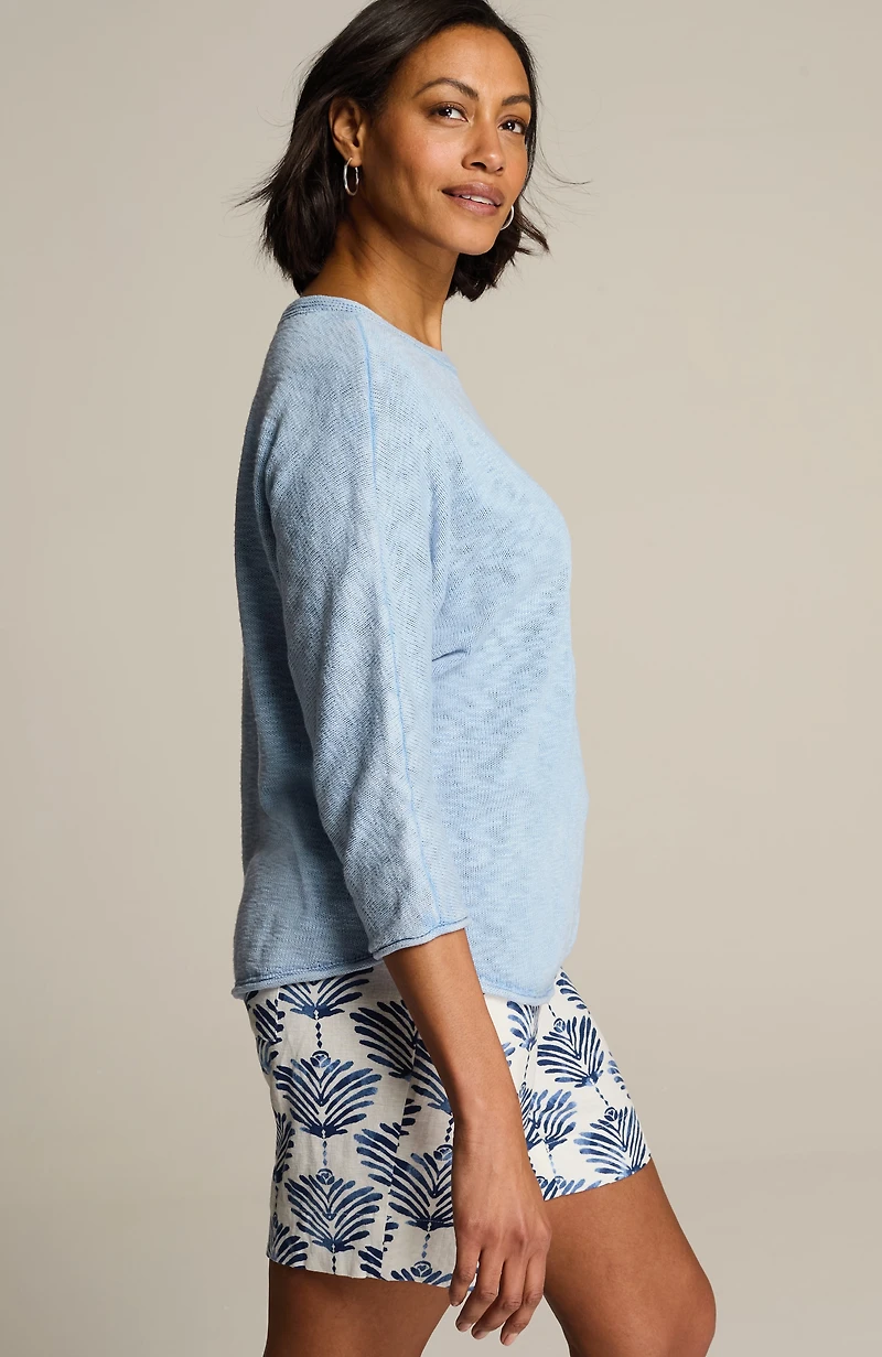 cotton-slub dolman-sleeve sweater