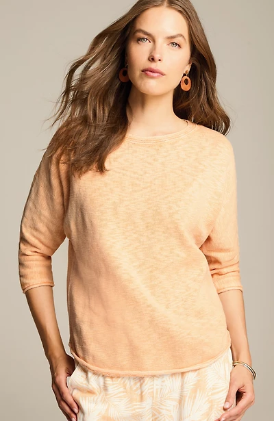 cotton-slub dolman-sleeve sweater