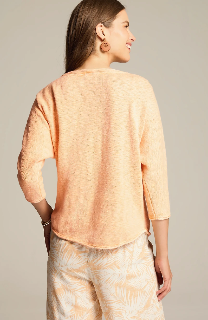cotton-slub dolman-sleeve sweater