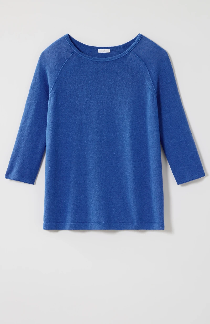 linen-blend pullover sweater
