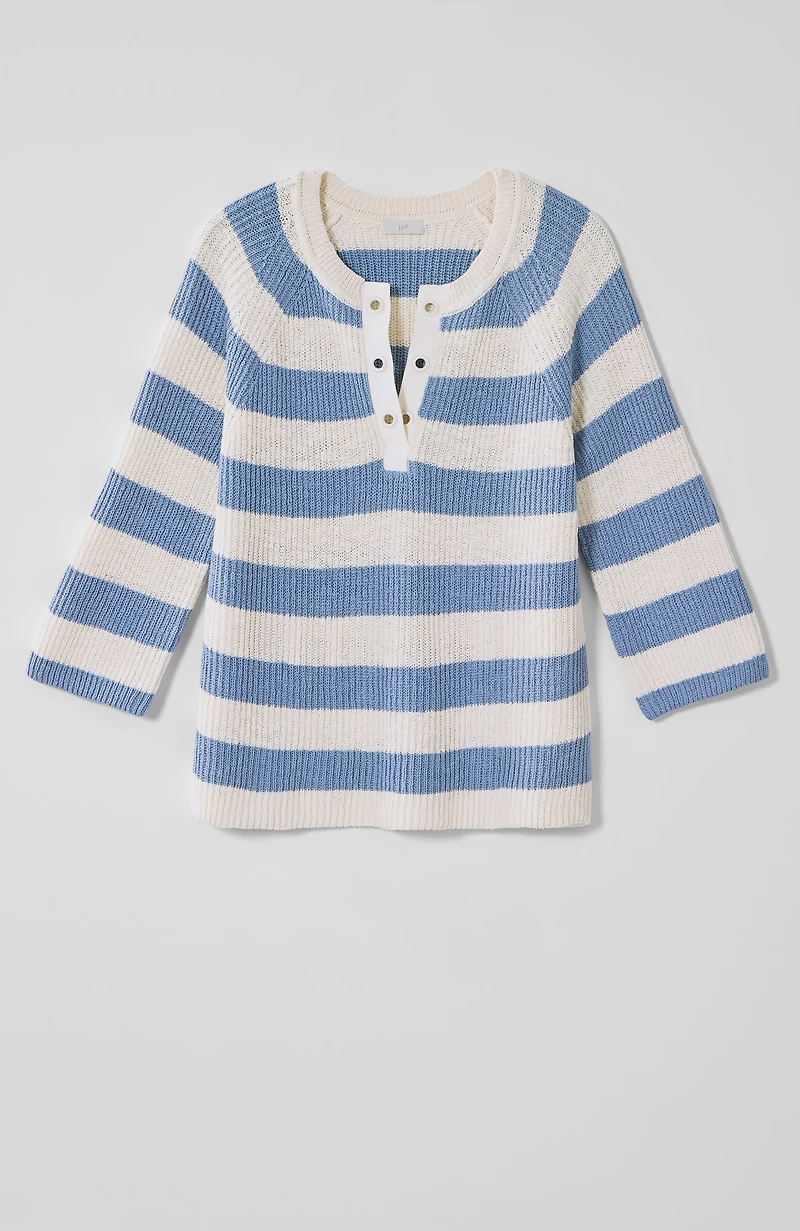 split-neck ribbed sweater