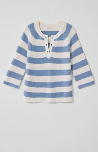 split-neck ribbed sweater