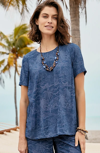 silky-soft pleat-back tee